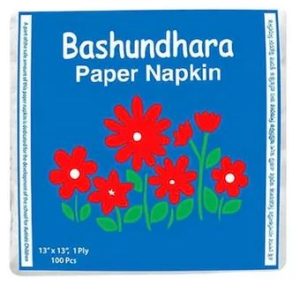 বসুুন্ধরা পেপার ন্যাপকিন ১৩" গন্ধহীন ১০০ টি