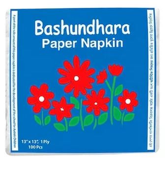 বসুুন্ধরা পেপার ন্যাপকিন ১৩” গন্ধহীন ১০০ টি